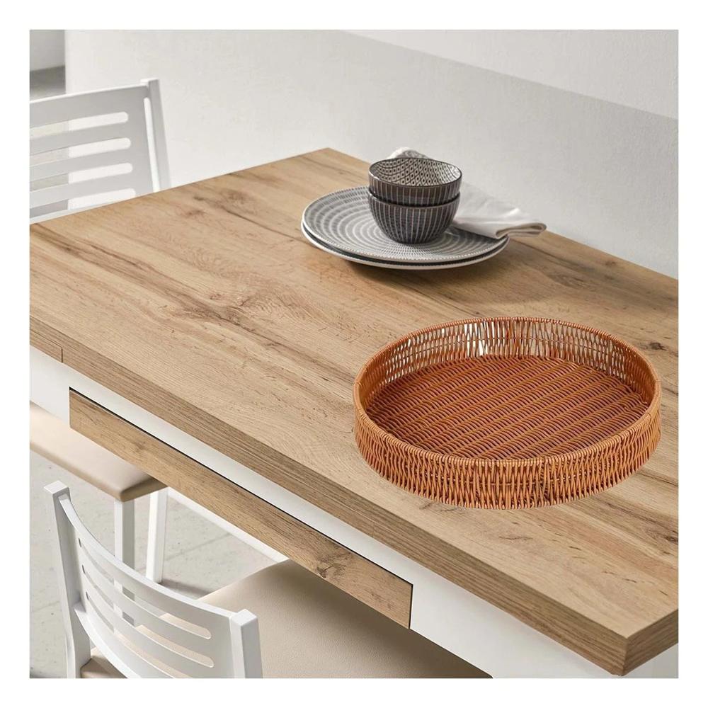 Plato Funcional Tejido Circular 30cm Marron para Hogar Moderno Total Y+Post It