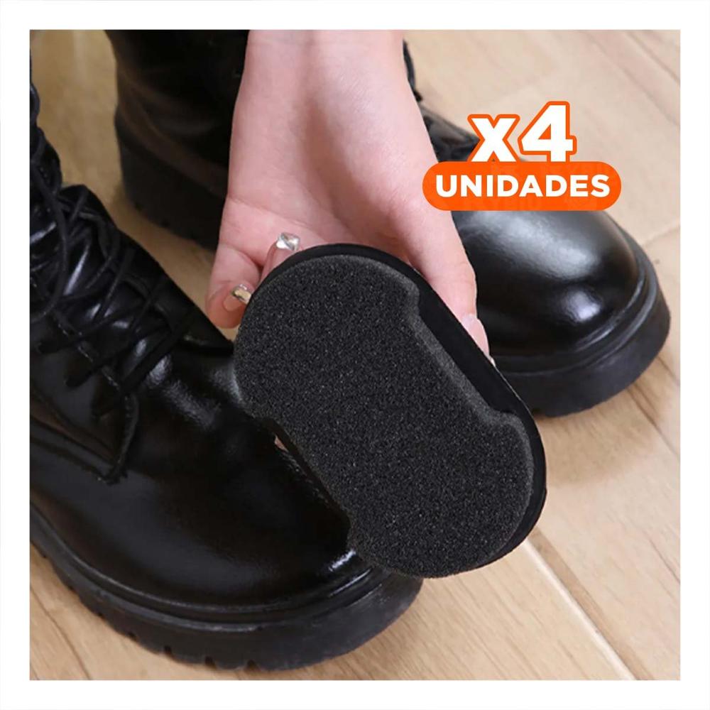 Pack4 Abrillantador Negro 6,5x10,5cm Facil Aplicacion y Brillo Profesional