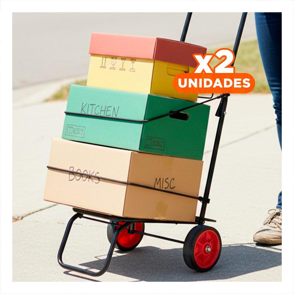 Pack2 Estructura de Carga Plegable Negro con Liga para Mover Objetos Y+Papel Regalo