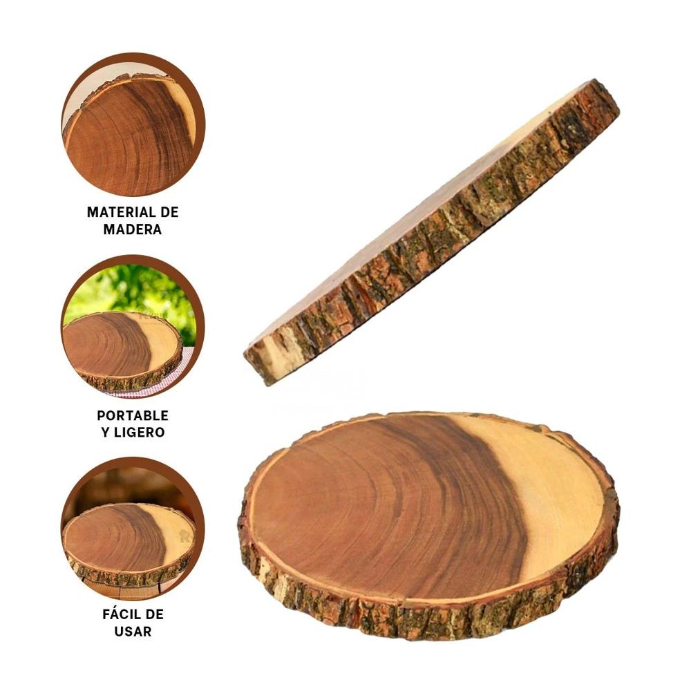 Soporte Decorativo Circular de Madera para Decoracion de Hogar con Calidez Y+Ligas Regalo