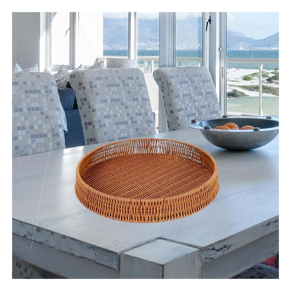 Plato Funcional Tejido Circular 35cm Marron para Hogar Moderno Total Y+Post It