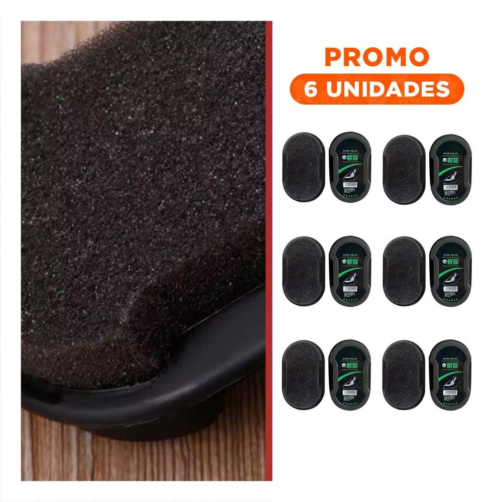 Pack6 Abrillanta Zapatos Negro 6,5x10,5cm Facil Aplicacion y Resultados Rapidos