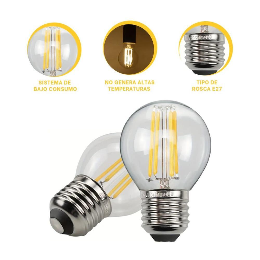 Mini Foco LED 4W Transparente Para Decoracion Casa Hogar Festivo Y+Ligas Regalo