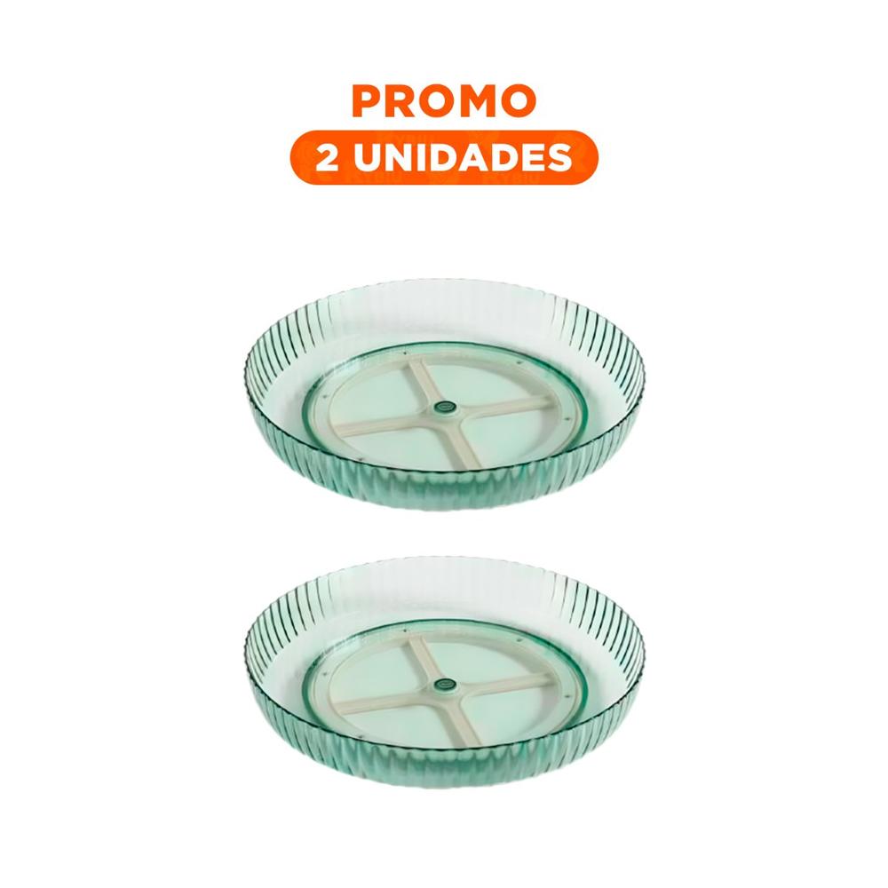 Pack2 Soportador Para Especias Plastico 30.5x6x30.5cm Diseno Funcional Verde