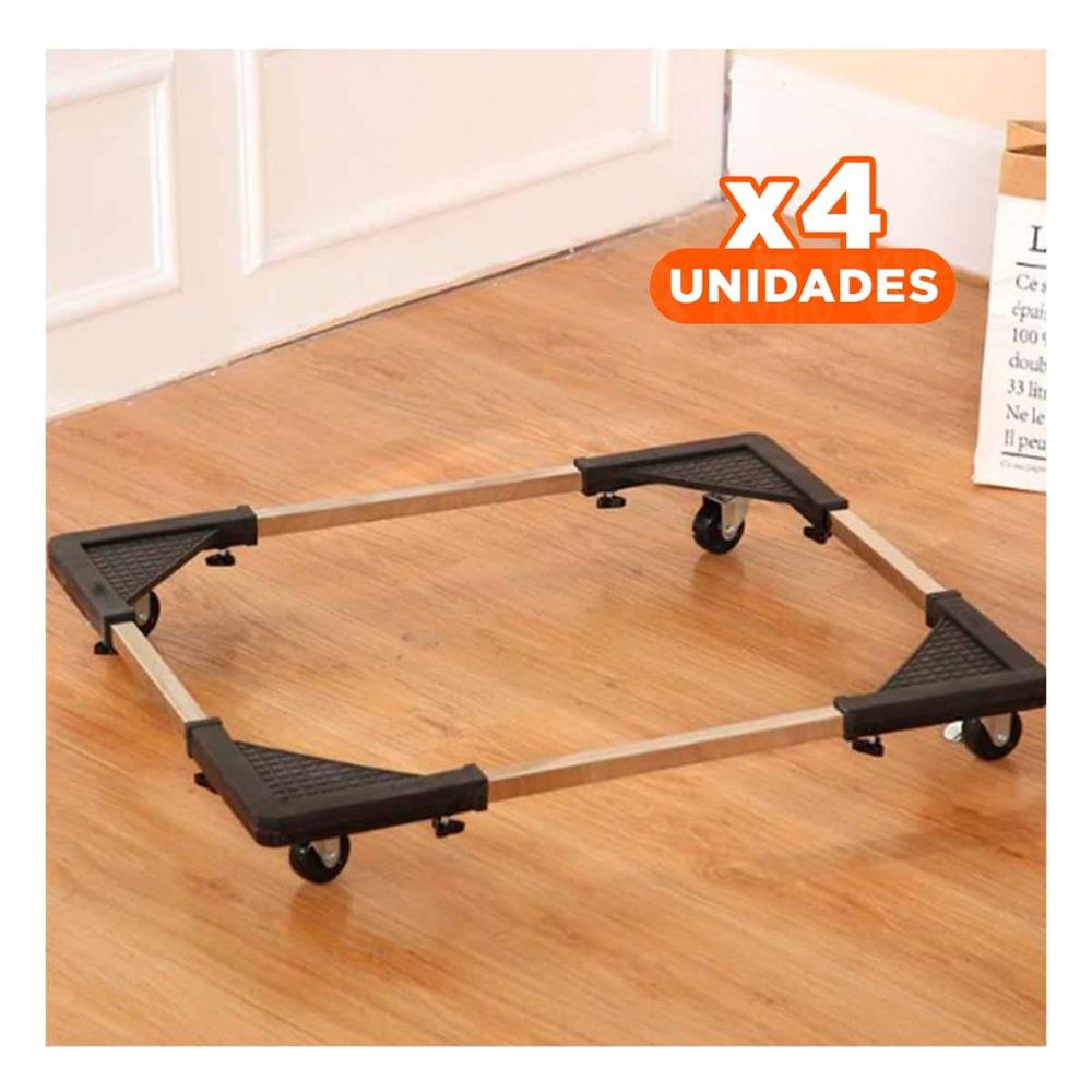 Pack4 Base de Acero Negro para Soporte de Muebles de Cocina