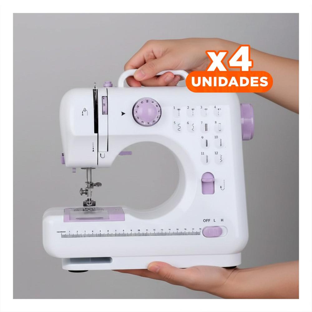 Pack4 Costurera con Enfoque Funcional para Hogar en Version Chica Blanca Y+Papel Regalo