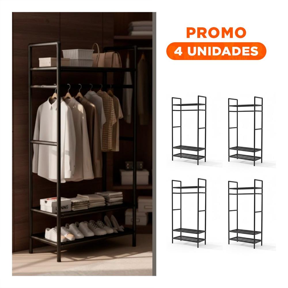 Pack4 Sistema de Colgado 3 Niveles para Ropa en Casa Y+Regalo Sticker