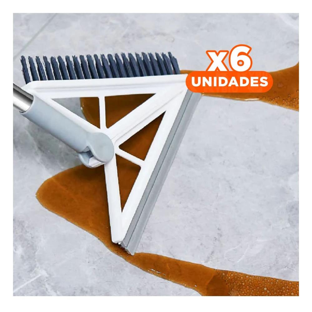 Pack6 Barredora Compacta y Silicona 2 en 1 para Pisos y Rincones Blanco Y+Papel Regalo