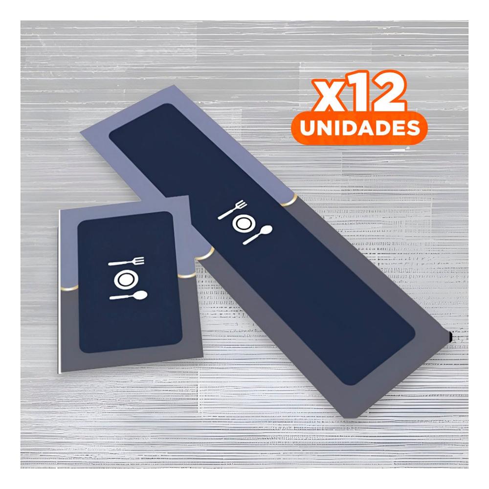 Pack12 Tapete Practico de Piso Antideslizante para Cocina Azul
