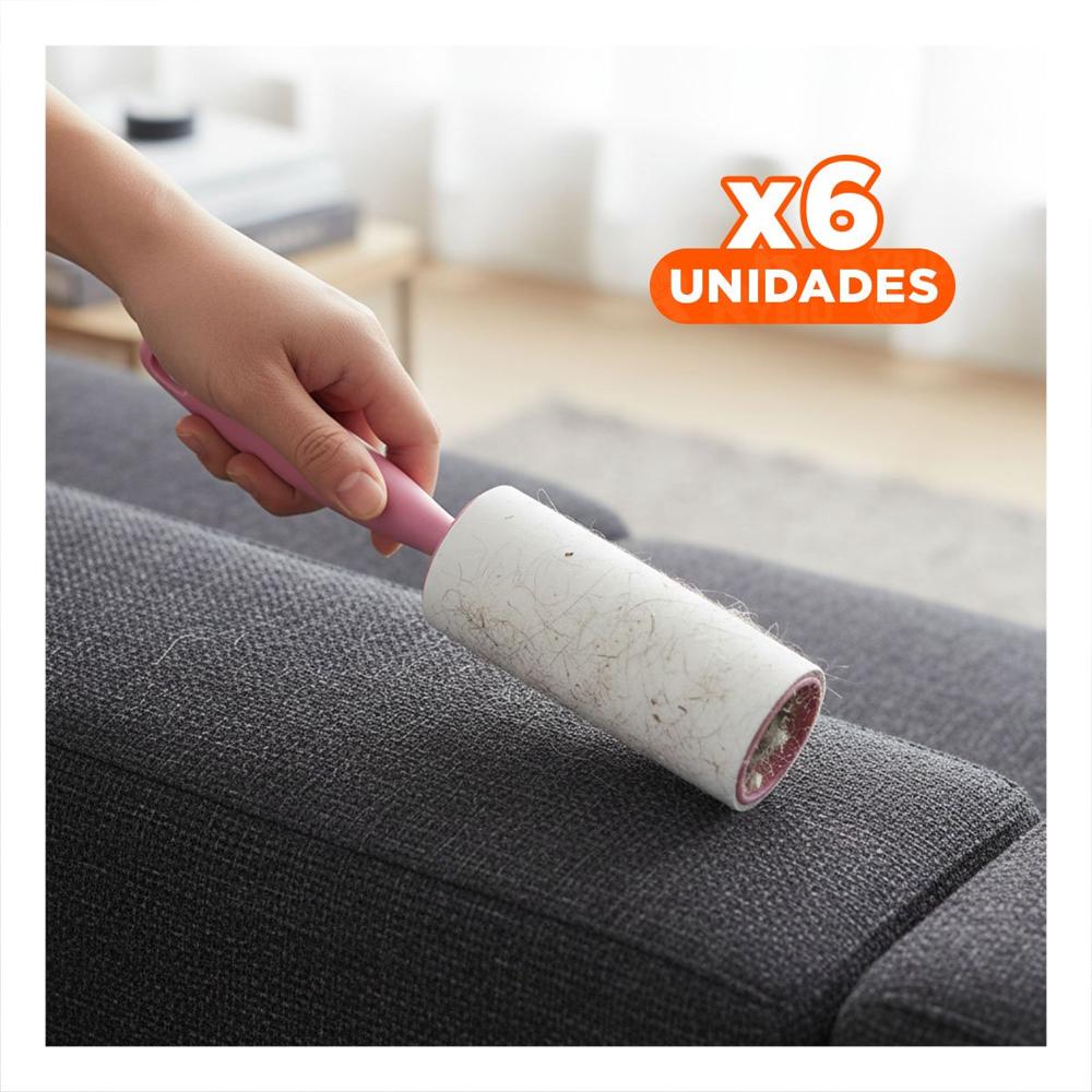 Pack6 Articulo Versatil para Retirar Pelusa de Alfombras y Tapiceria Rosado Y+Regalo Sticker