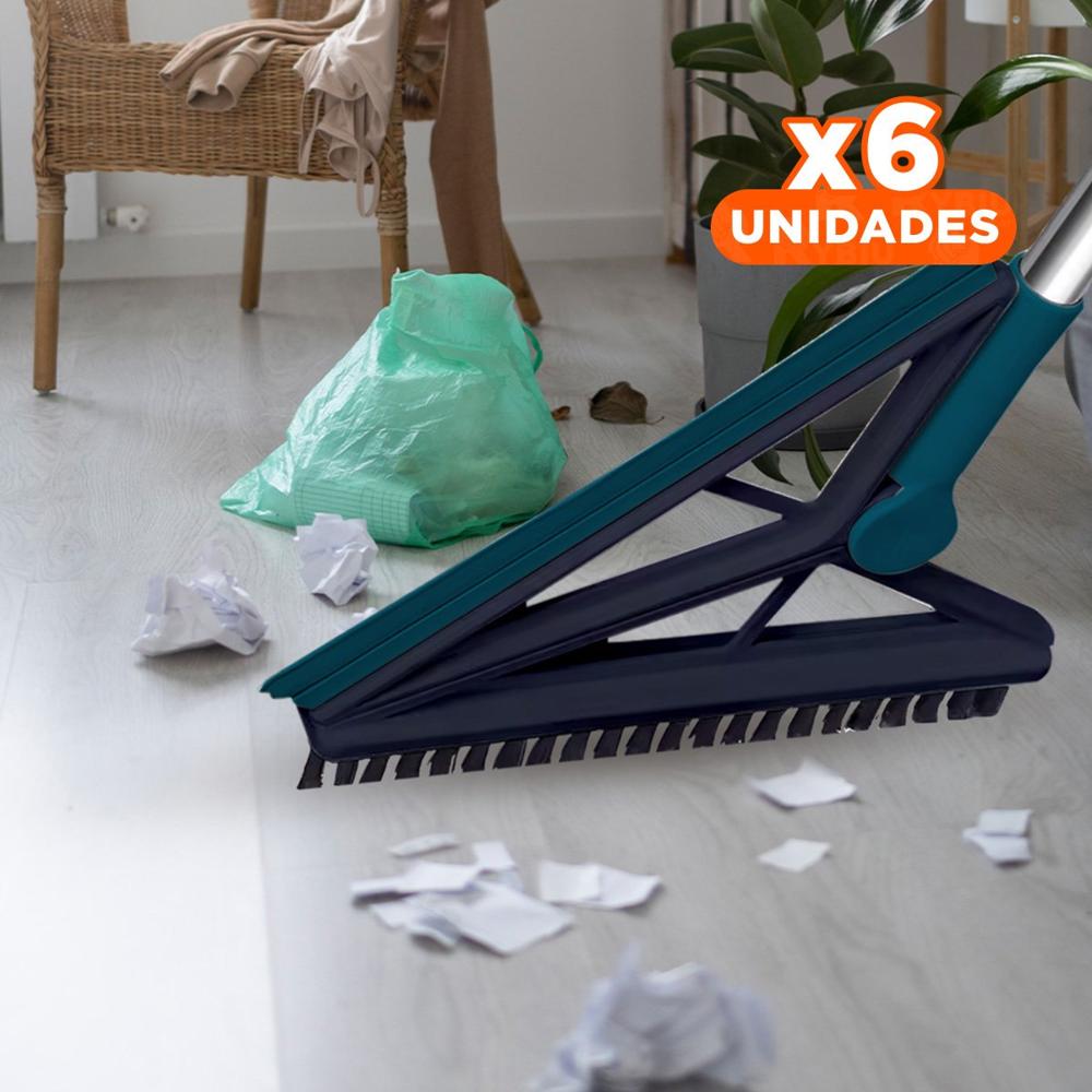 Pack6 Barredora Compacta y Silicona 2 en 1 para Pisos y Rincones Dificiles Verde Y+Papel Regalo