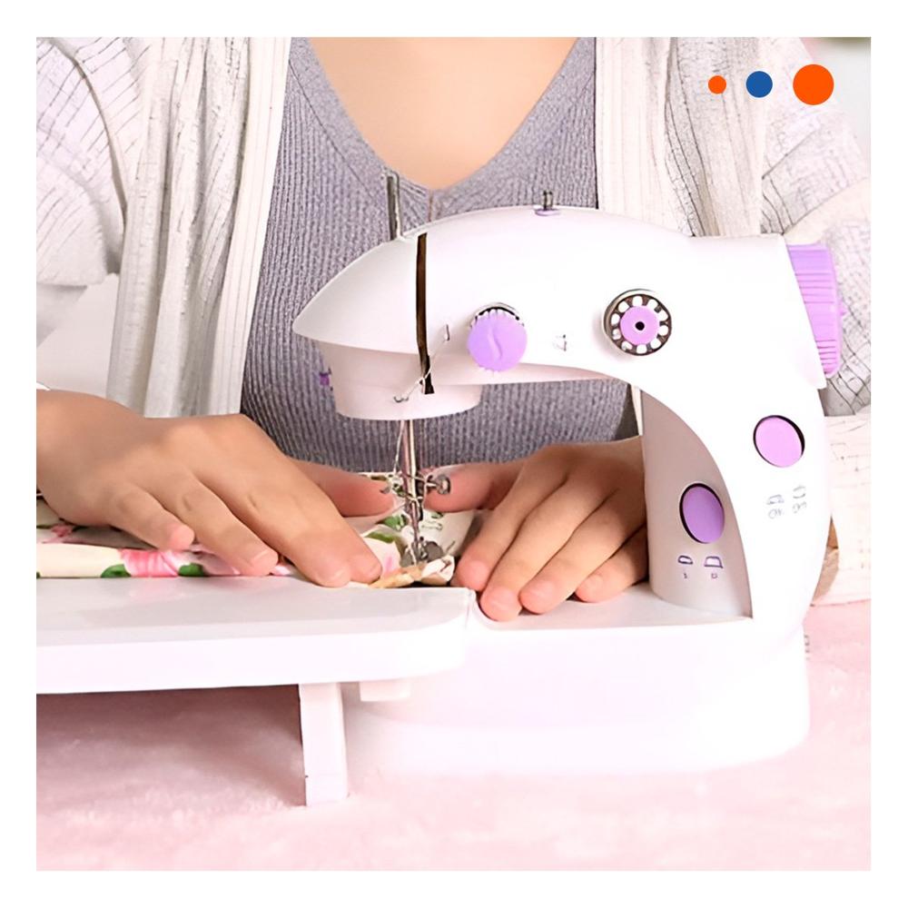 Equipo de Coser con Mesa Portatil Morado y Acabado Blanco Limpio Y+Regalo Sticker