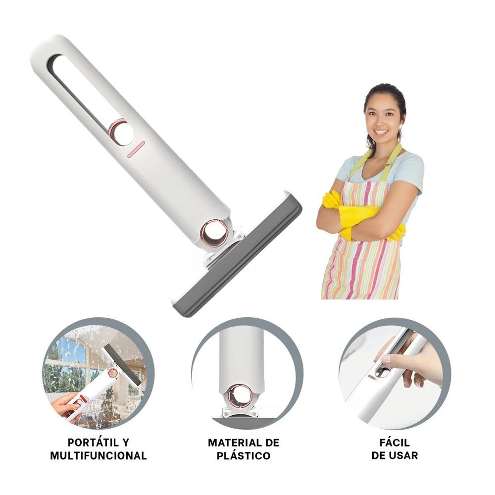 Mini Mopa Portatil con 3 Cabezales de Algodon Facil Manejo Blanco Y+Ligas Regalo