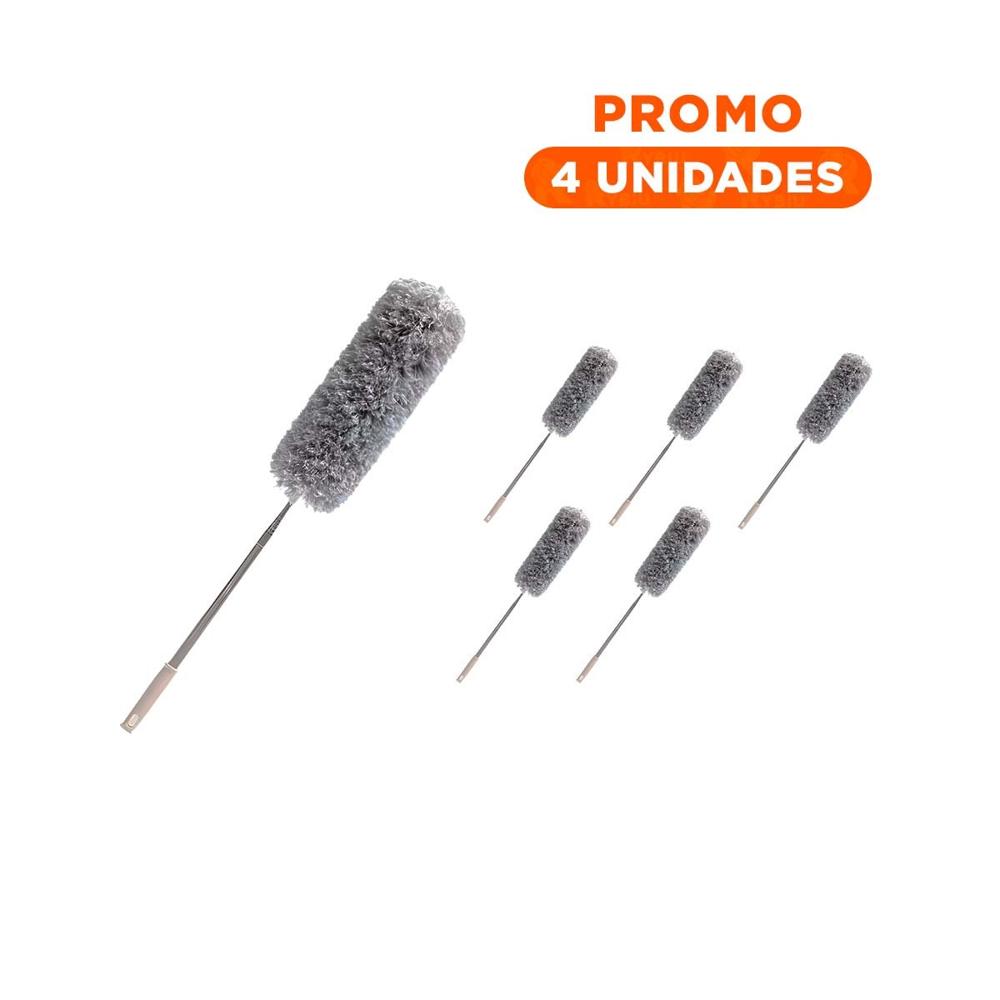 Pack4 Atrapapolvo Expandible Ligero para Uso Diario en Casa Plomo Plus Y+Regalo Sticker