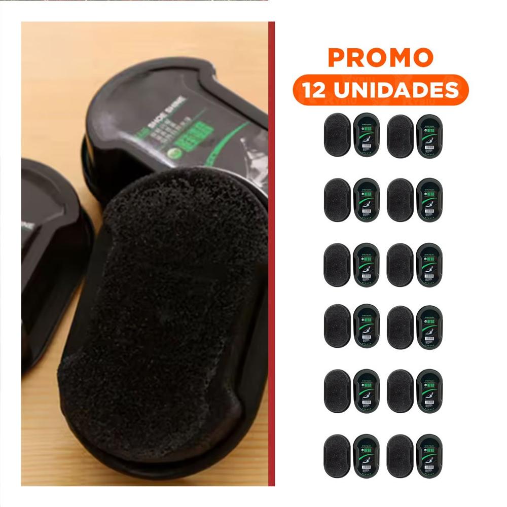 Pack12 Lustra Calzado Negro 6,5x10,5cm Facil Aplicacion y Resultados Rapidos Y+Regalo Sticker