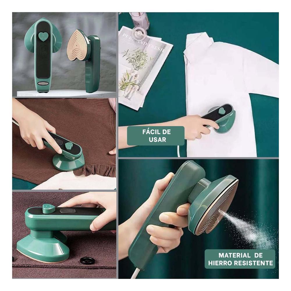 Plancha eficiente corazon verde ligera y moderna para ropa