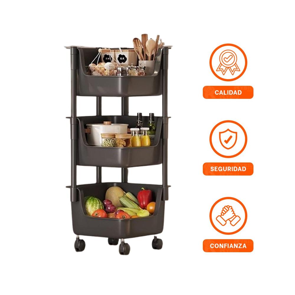 Mueble Esquinero De 4 Niveles con Ruedas Blanco Almacenaje Seguro Y+Ligas Regalo