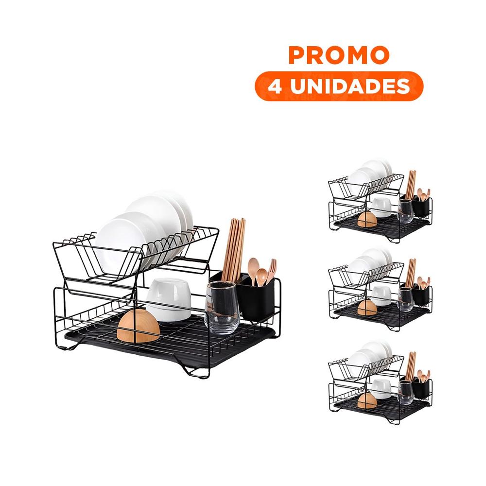 Pack4 Sistema de Cocina Negro con Area Completa de Secado Y+Regalo Sticker
