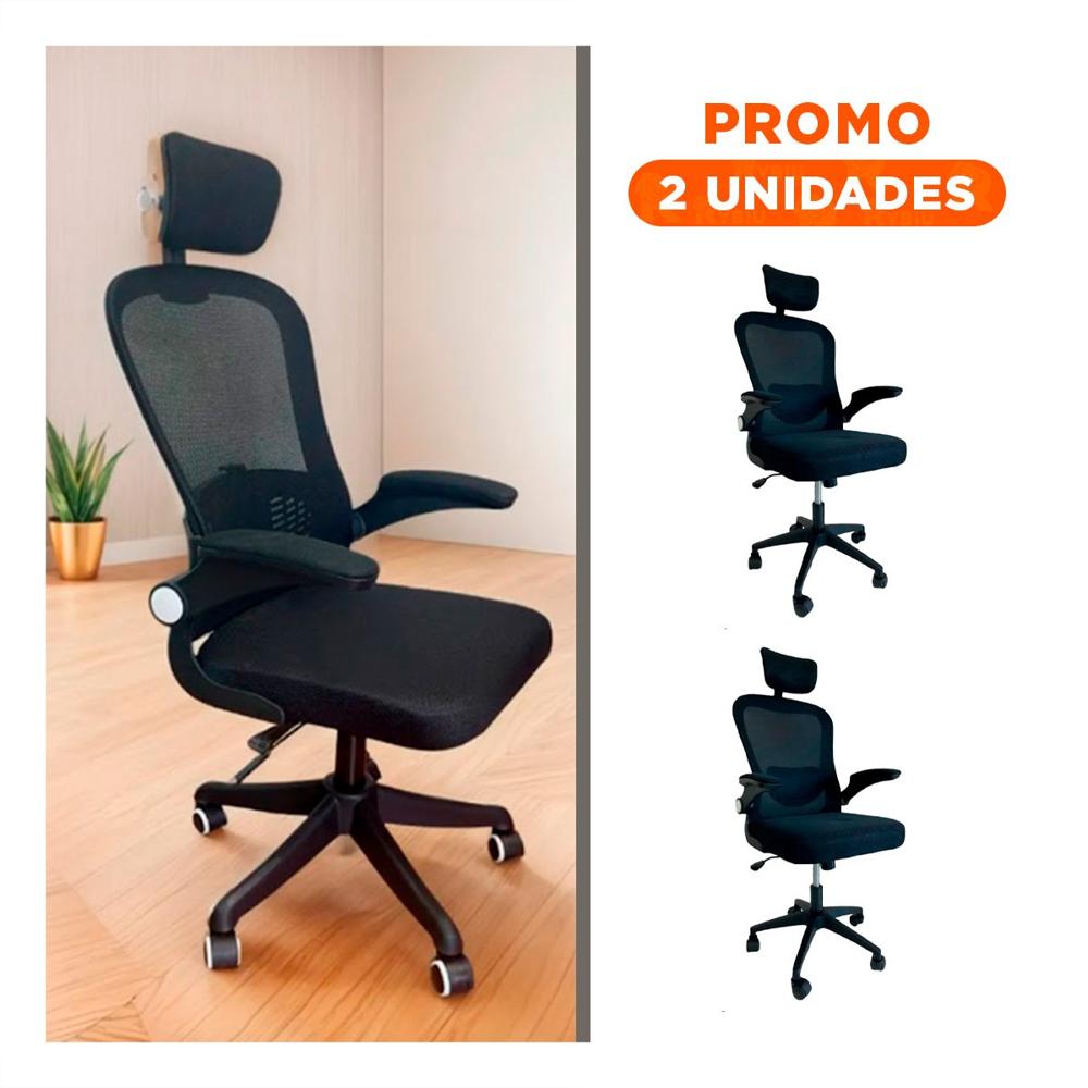 Pack2 Butaca Profesional de Oficina para Jornada Laboral en Casa Negro