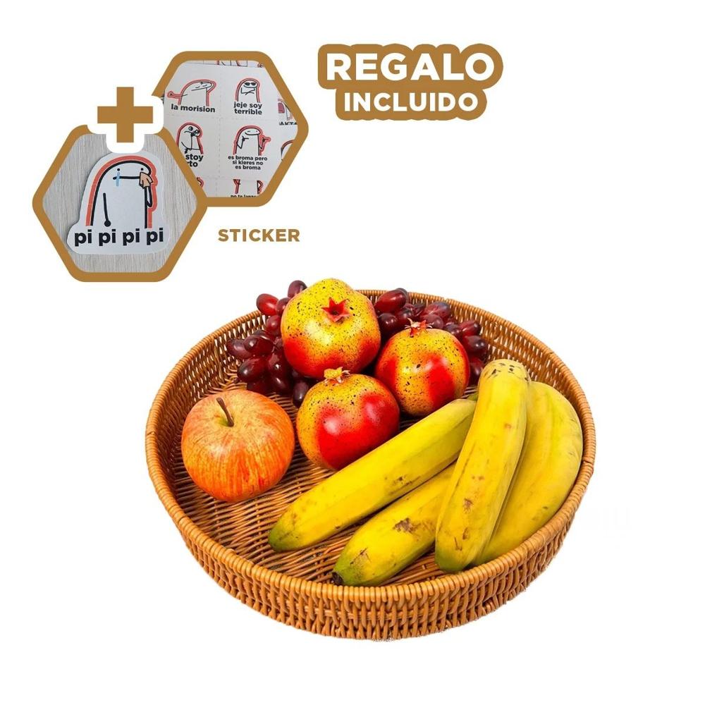 Plato Tejido Circular 30cm Color Marron para Orden Diario en Hogar Moderno