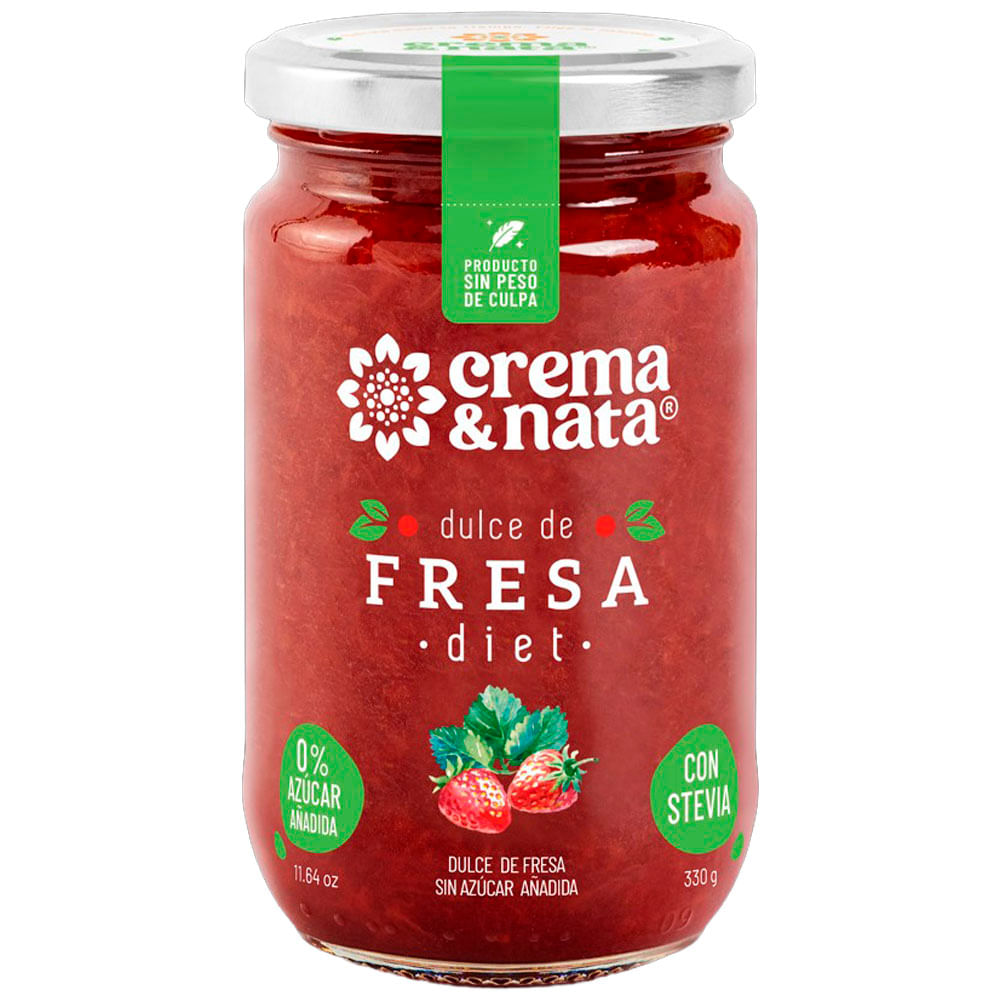 Mermelada CREMA & NATA Diet Fresa Frasco 330g