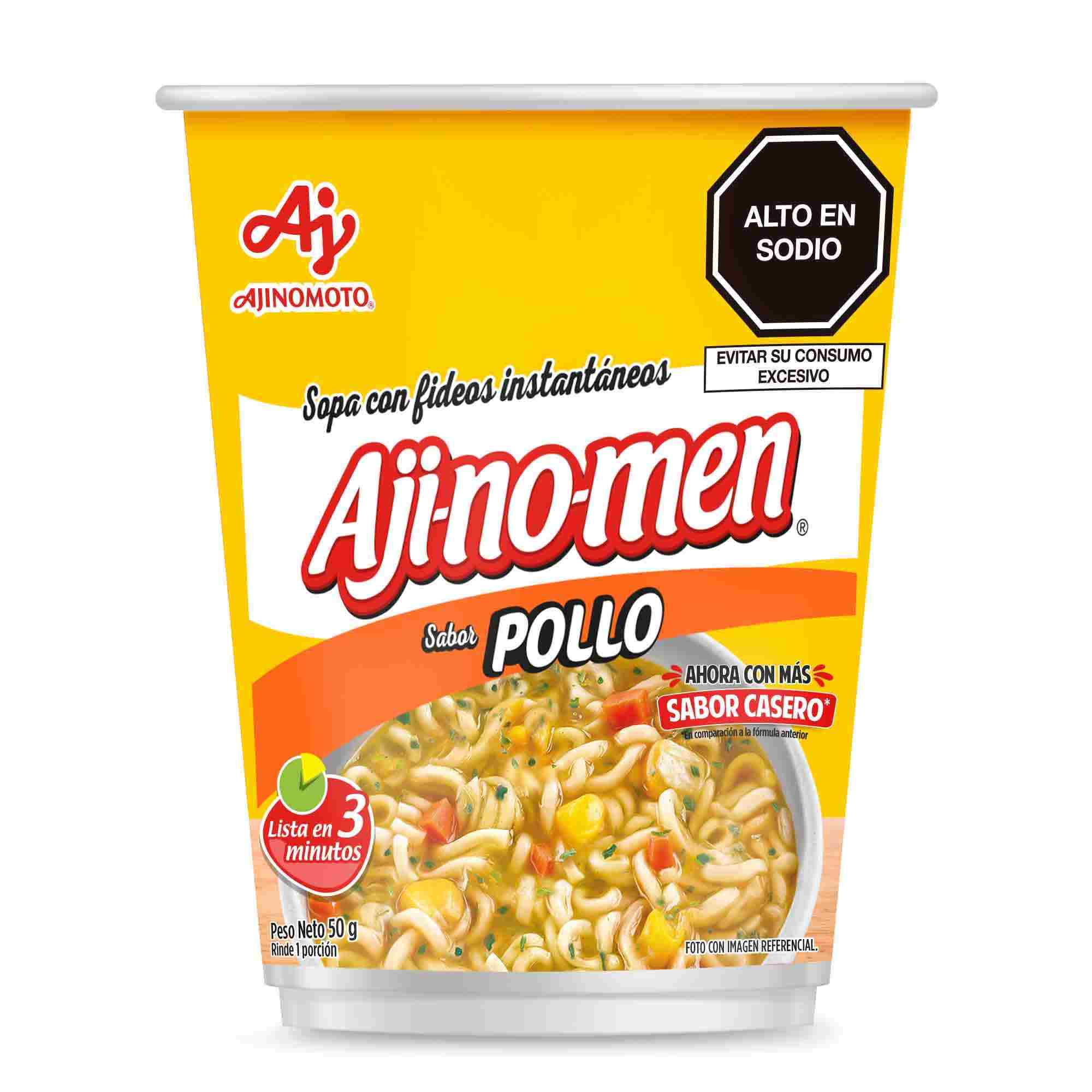 Sopa Instantánea AJINOMEN Sabor a Pollo Vaso 50g