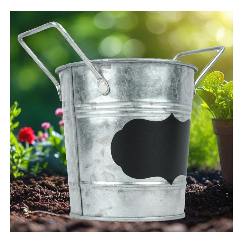 Tiesto Cubo de Metal con Doble Agarradera y Cuadro para Nota como Adorno Y+Post It