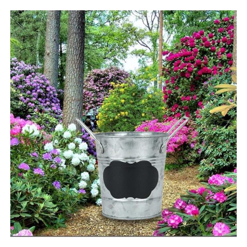 Jarron de Metal Plateado con Doble Agarradera y Cuadro para la Nota Y+Post It