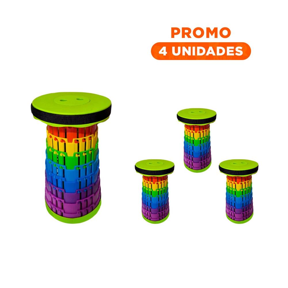 Pack4 Banco Versatil con Tres Seguros Plegable para Uso Diario Y+Regalo Sticker