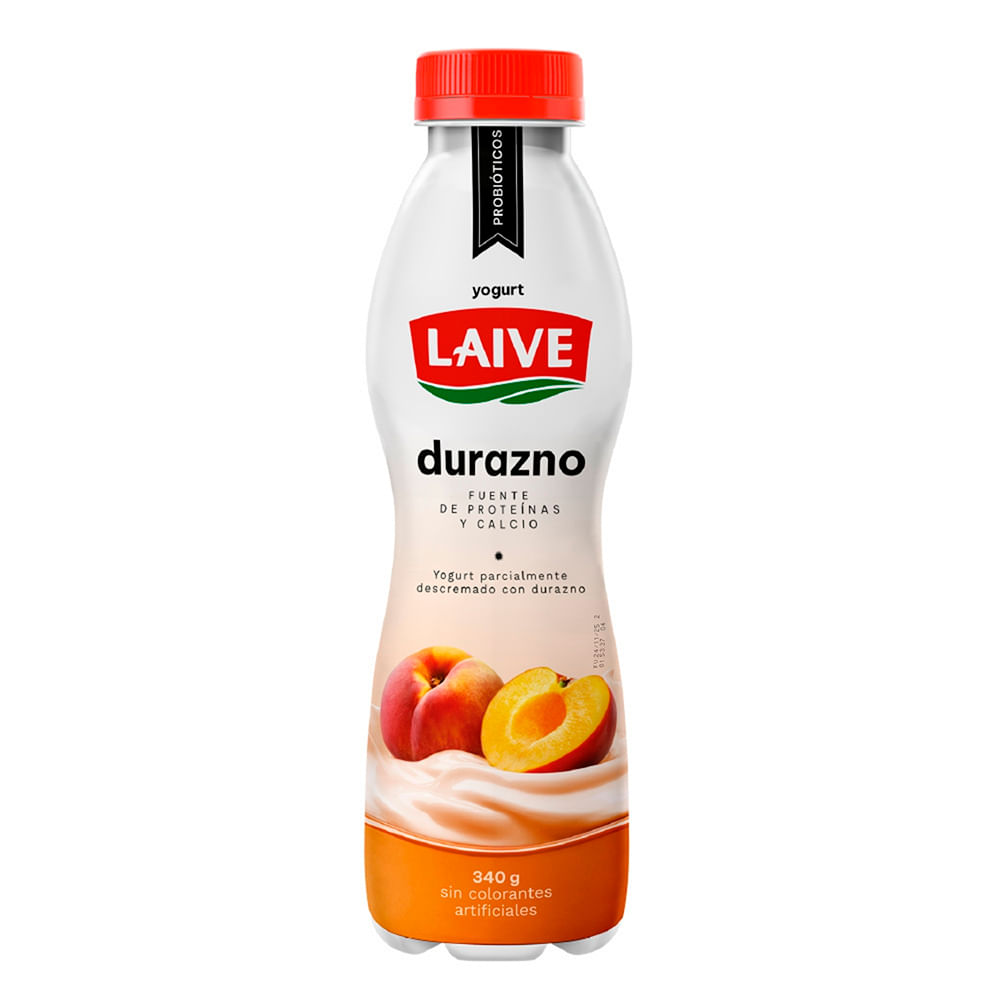 Yogurt LAIVE Bio Durazno Botella 340g