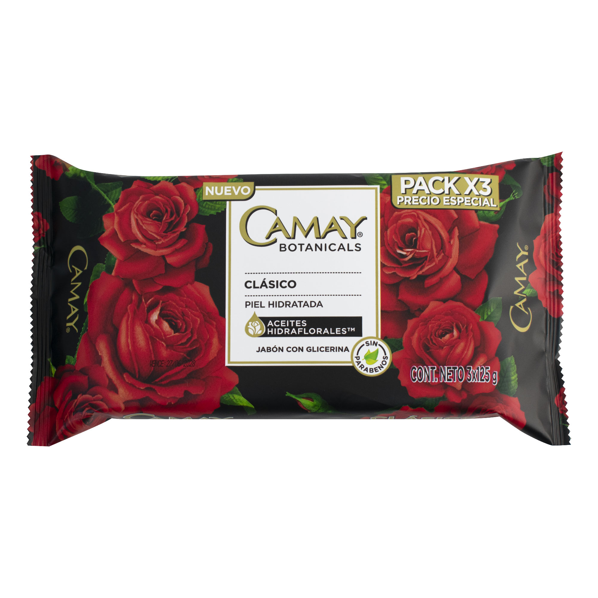 Jabón de Tocador CAMAY Botanicals Clásico Barra 125g Paquete 3un