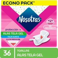 Toallas Higiénicas NOSOTRAS Alas Tela Gel Paquete 36un