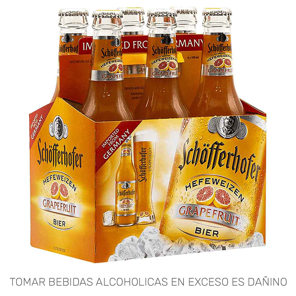 Cerveza SCHÖFFERHOFER Toronja Botella 330ml Paquete 6un