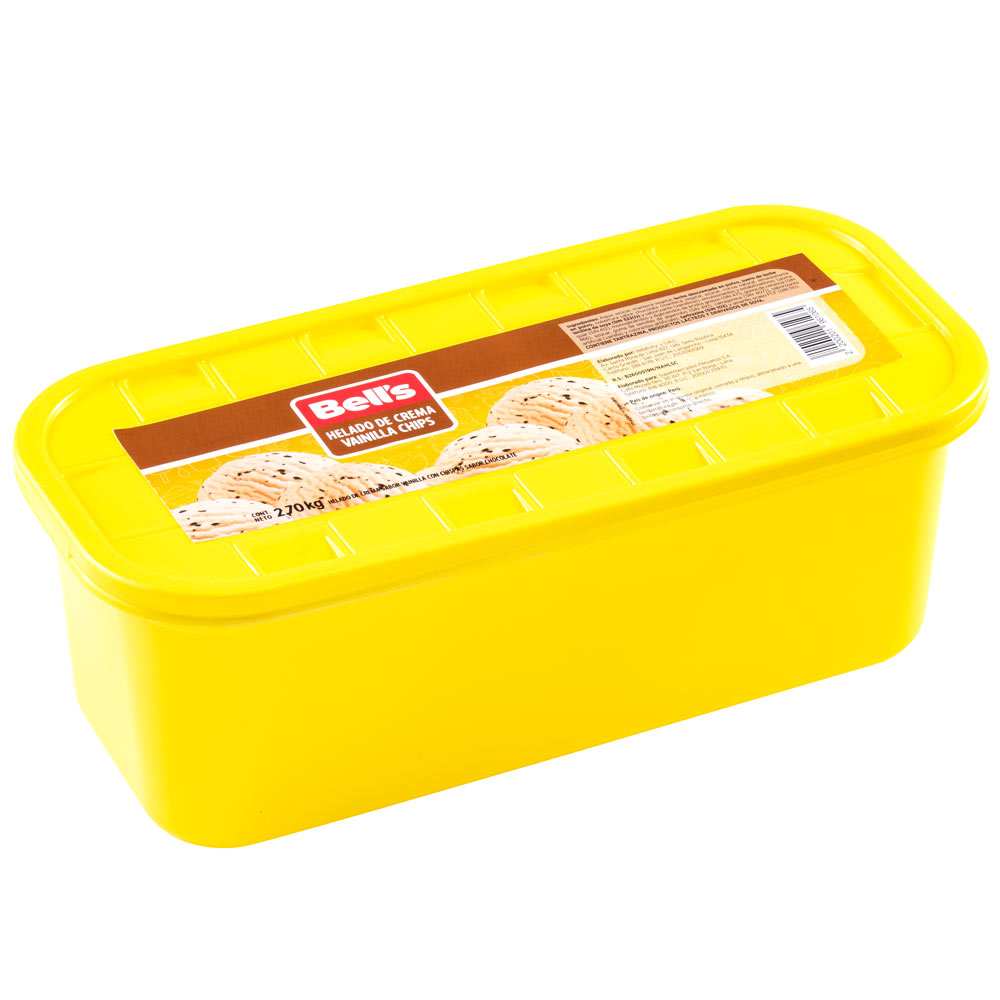 Helado BELL'S Vainilla Chips Pote 2.70Kg