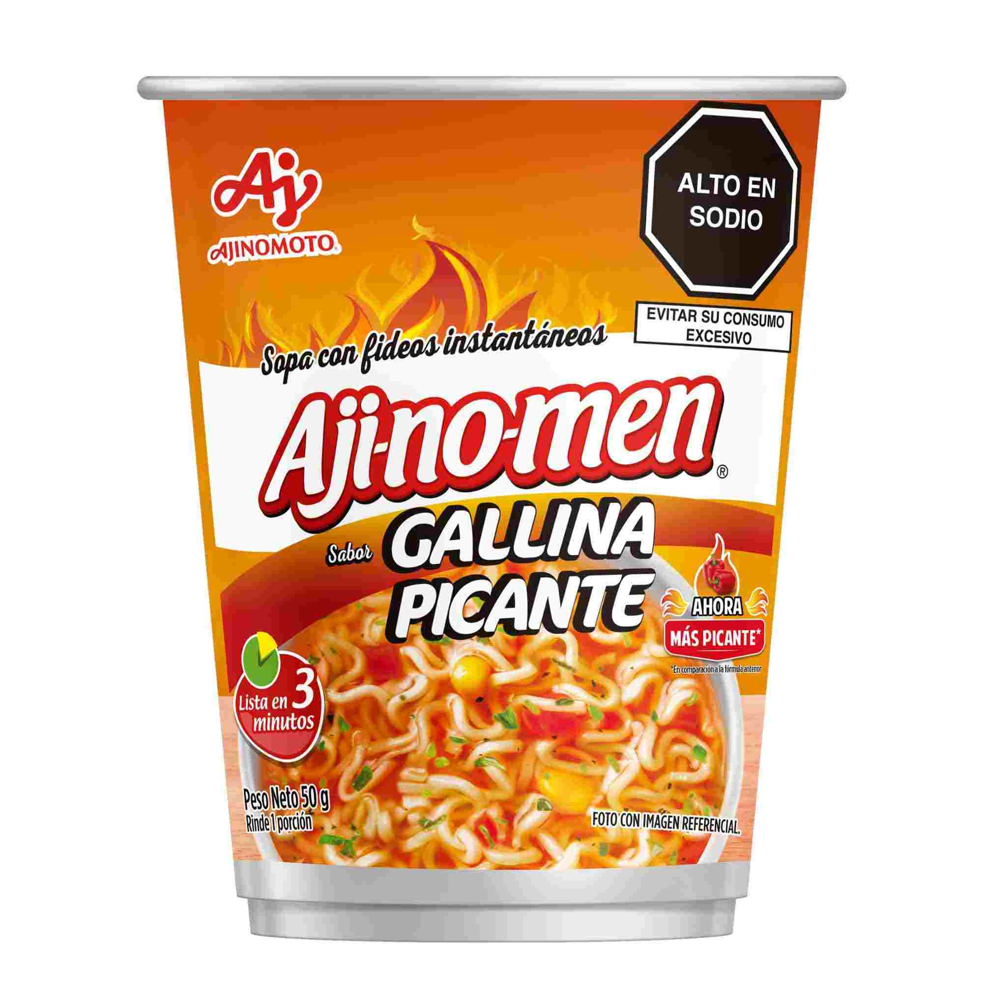 Sopa Instantánea AJINOMEN Gallina Picante Vaso 50g