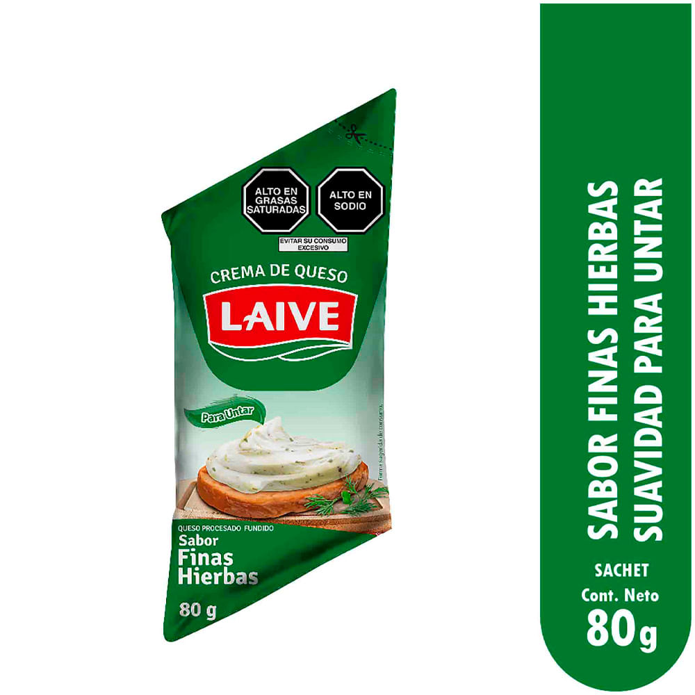 Queso Crema LAIVE Finas Hierbas Paquete 80g