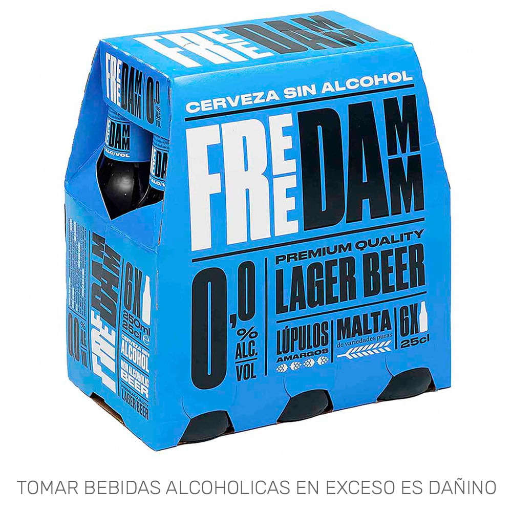 Cerveza ESTRELLA DAMM Sin Alcohol Botella 250ml Paquete 6un
