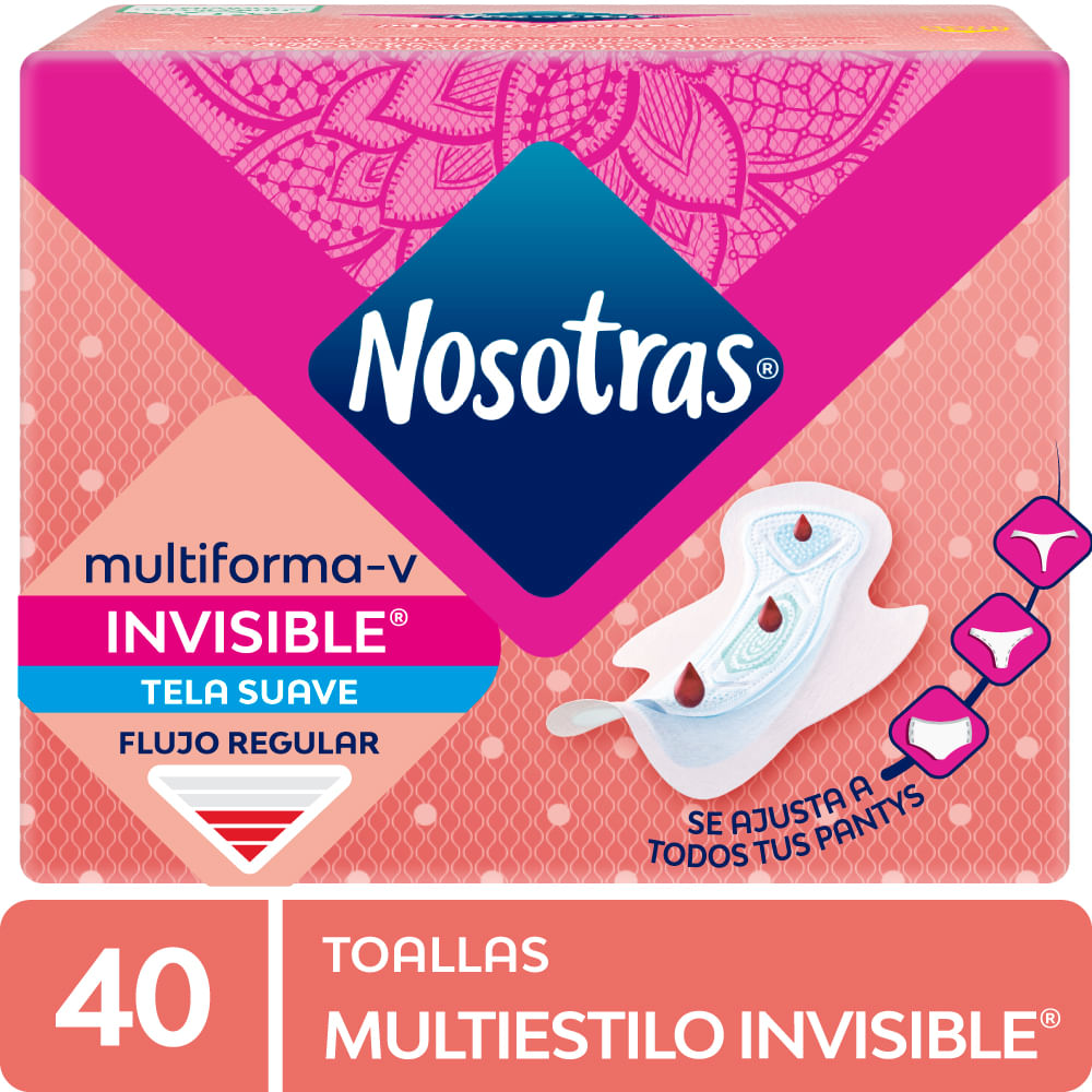 Toallas Higiénicas NOSOTRAS Invisible Multiestilo Paquete 40un