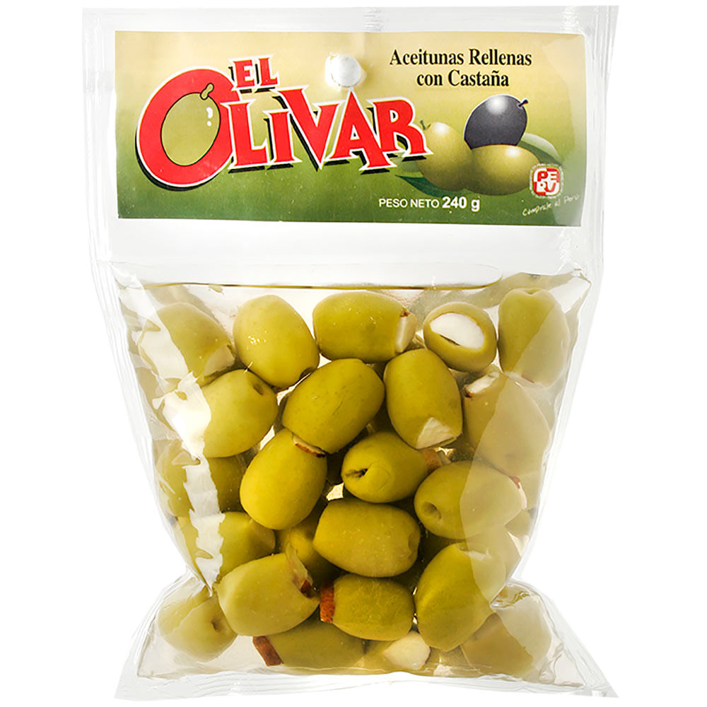 Aceitunas Verdes EL OLIVAR con Castaña Bolsa 240g