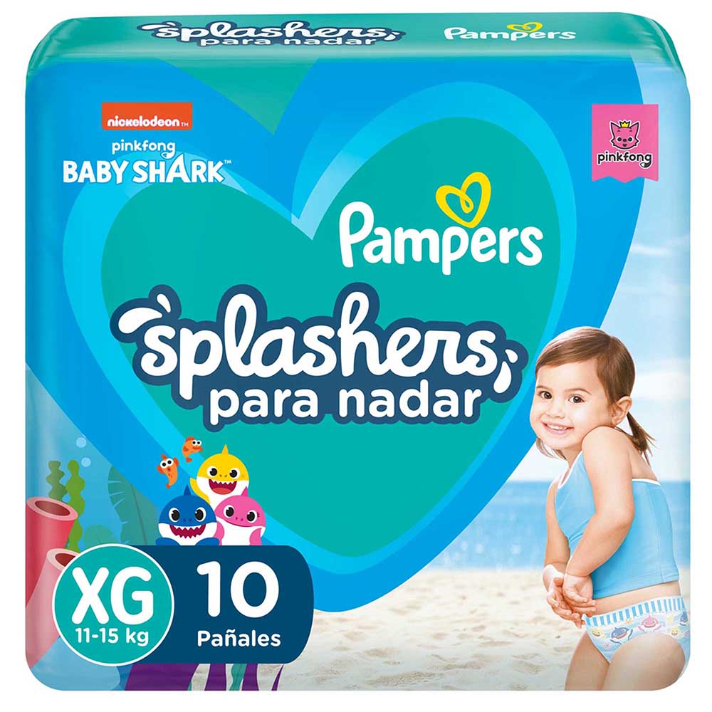 Pañales para Piscina PAMPERS Splashers Talla G-XG Paquete 10un
