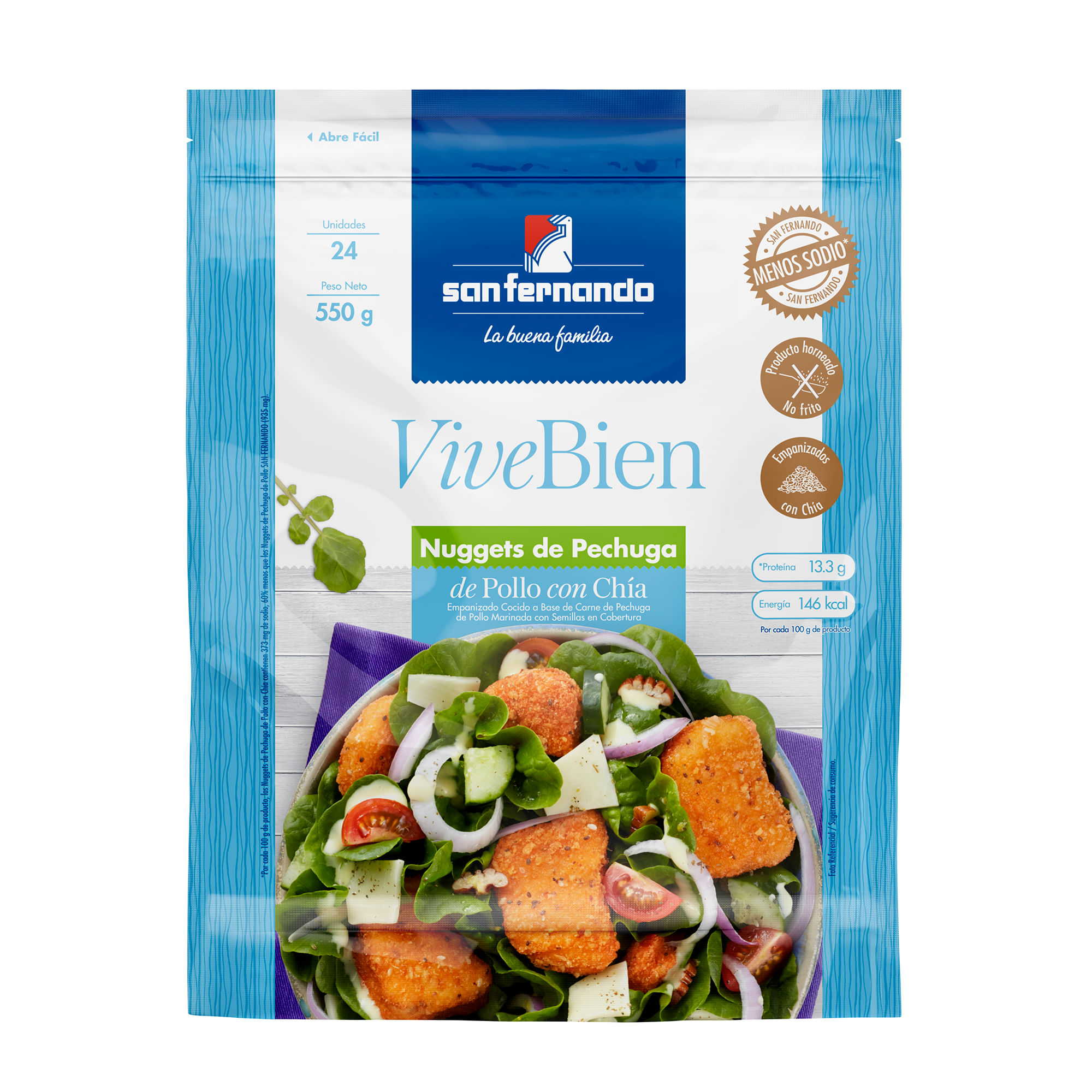 Nuggets de Pollo con Chia SAN FERNANDO Bolsa 24un