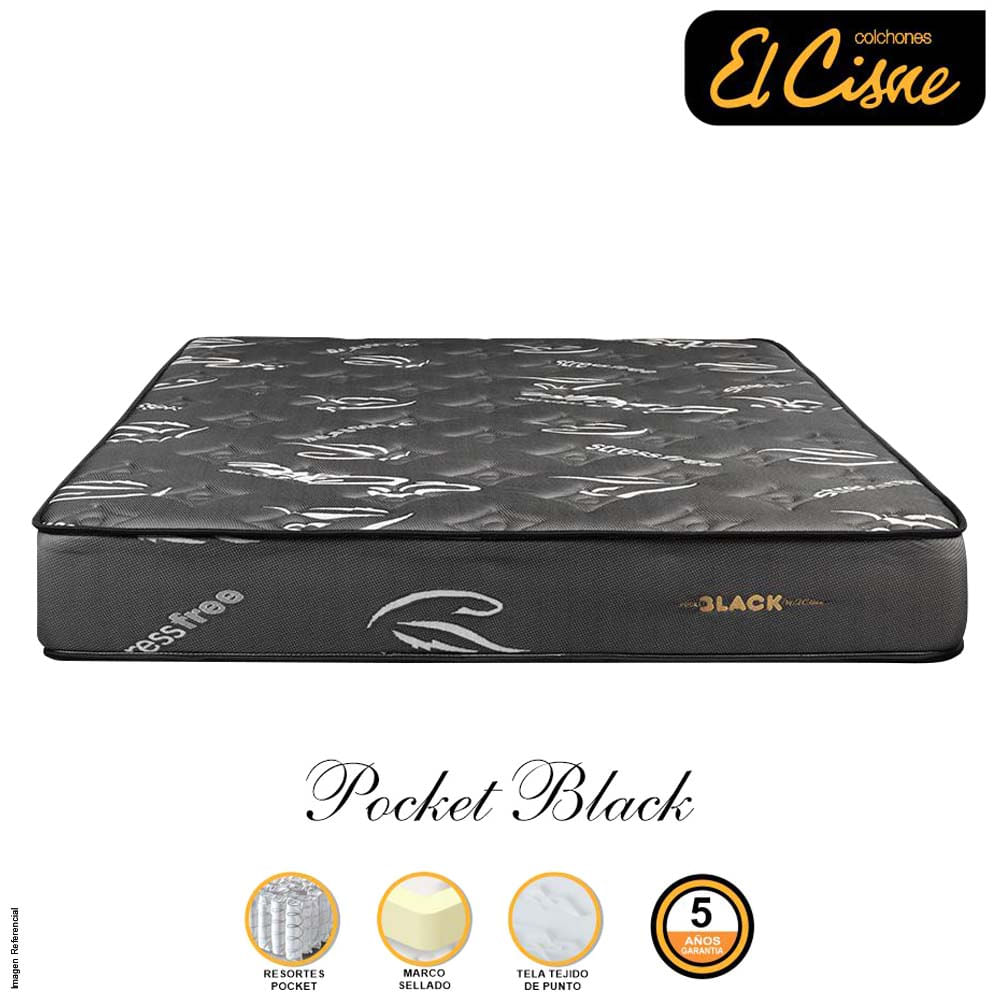 Colchón EL CISNE Pocket Black 1.5 Plazas