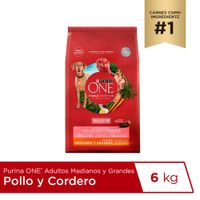 Alimento para Perro ONE Adulto Medianos y Grandes Sabor Pollo y Cordero Bolsa 6Kg
