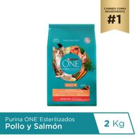 Alimento para Gato PURINA One Adultos Sabor Pollo y Salmon  en Bolsa de 2kg