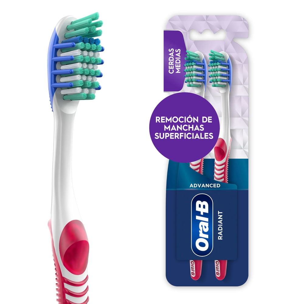 Cepillo de Dientes ORAL-B Radiant con Cerdas Medias Caja 2un
