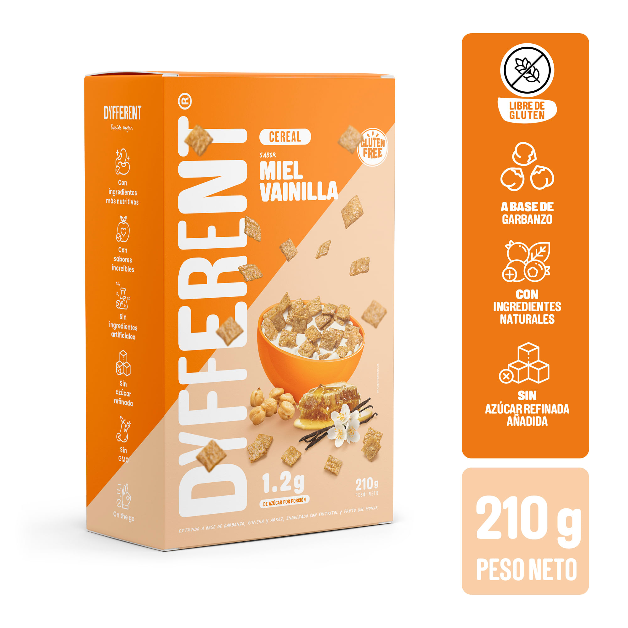 Cereal en Barra DYFFERENT Miel Vainilla Caja 210g
