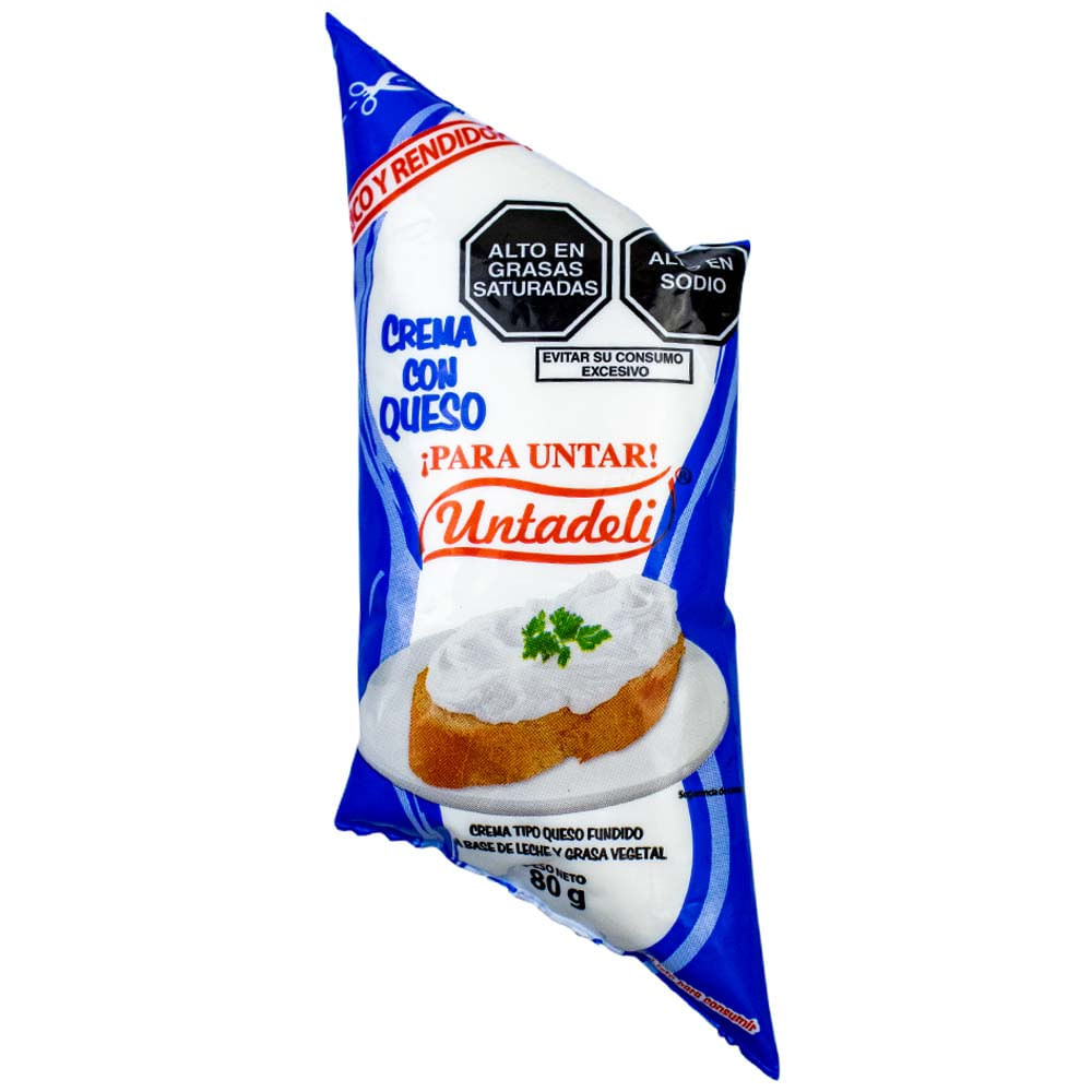 Queso Crema UNTADELI Natural Paquete 80g
