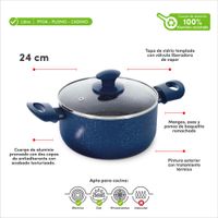 Olla ILKO 24cm Granito Navy Azul