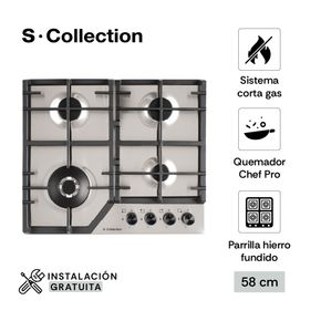 Sole 4 Hornillas Gas Encimera Inox