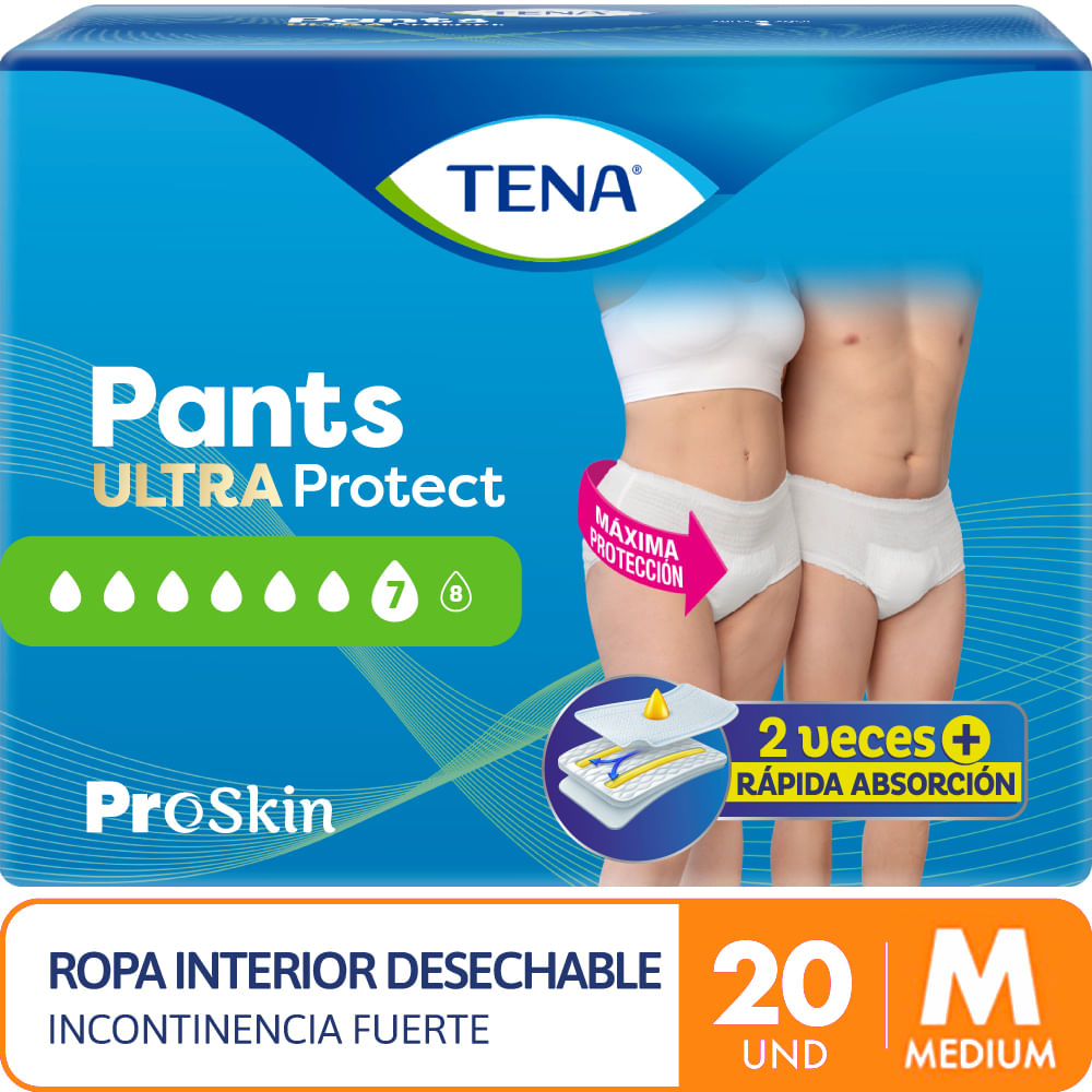 Ropa interior desechable TENA Pants Ultra Incontinencia Fuerte Talla M Paquete 20un